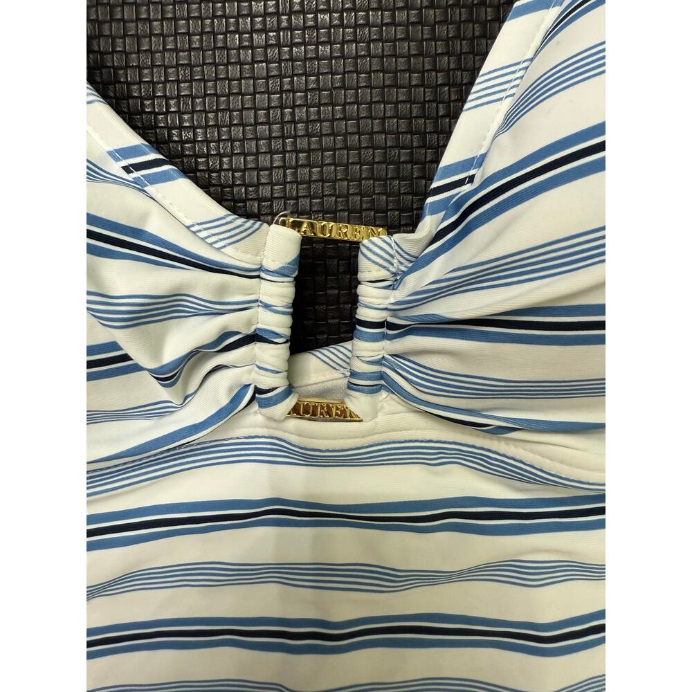 Lauren Ralph Lauren blue white stripe nautical one piece NWT $155 retail 6 swim - Picture 4 of 5
